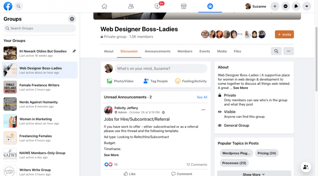 Facebook Group - Web Designer Boss-Ladies